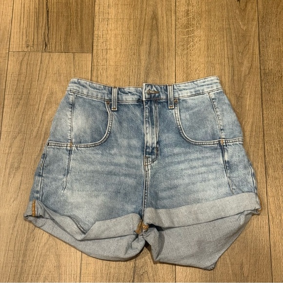 BDG Pants - Urban Outfitters BDG Blue Jean Shorts High-Waisted Distressed Roll Hem 28